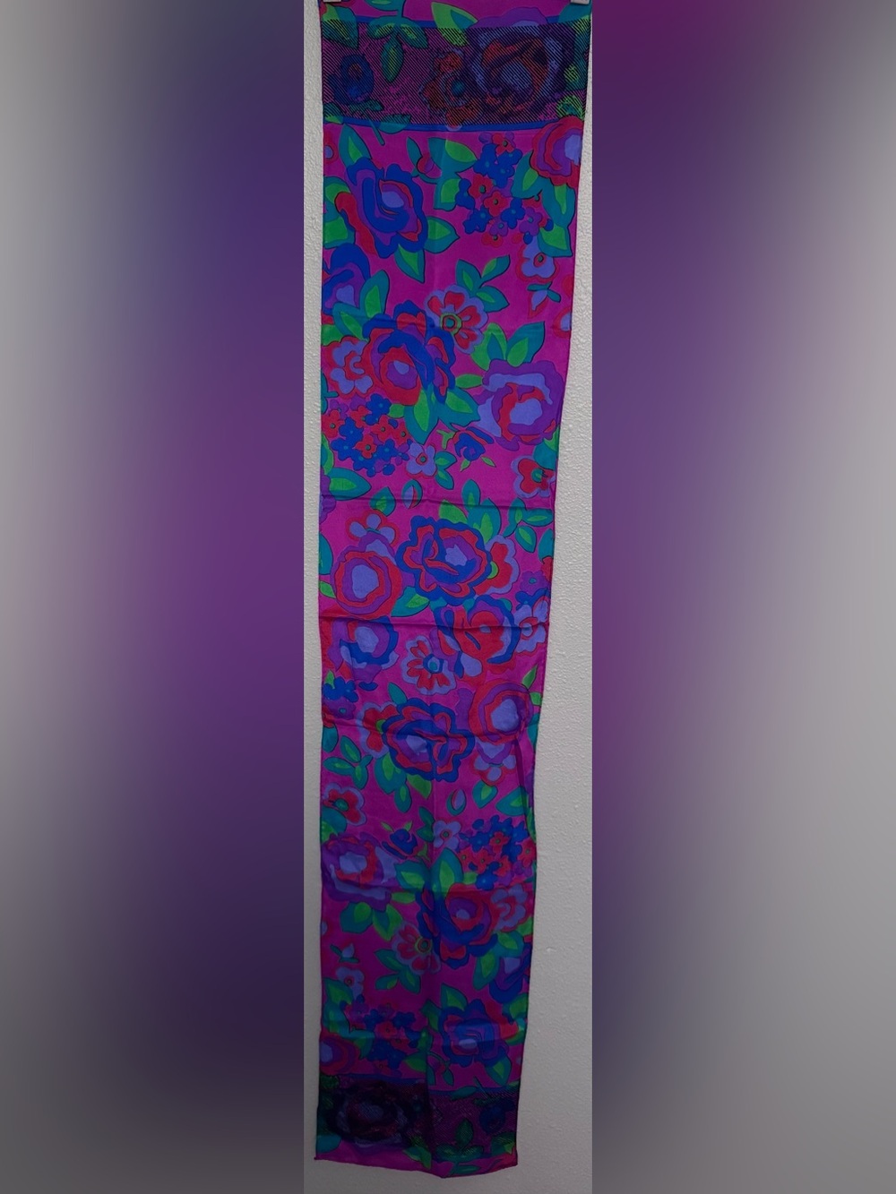 Vintage Silk Liz Claiborne Brightly Colored Floral Scarf